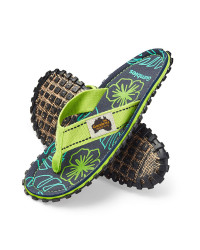 Gumbies Flip Flop Lime Hibiscus