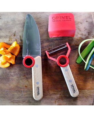Le Petit Chef Opinel készlet: kés, hámozó és ujjvédő